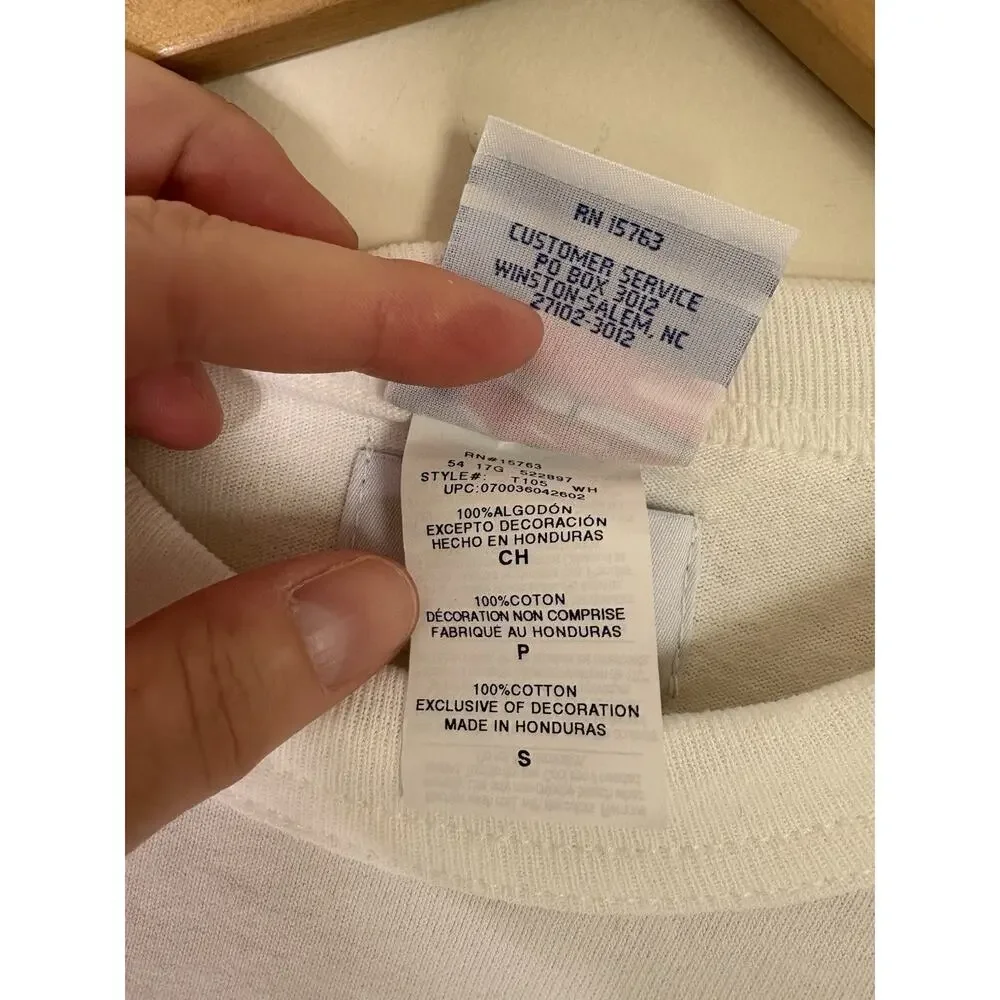 Champion Richjoe Mens Size Small White T-Shirt Upcycle Pocket Dior Oblique - Picture 8 of 9